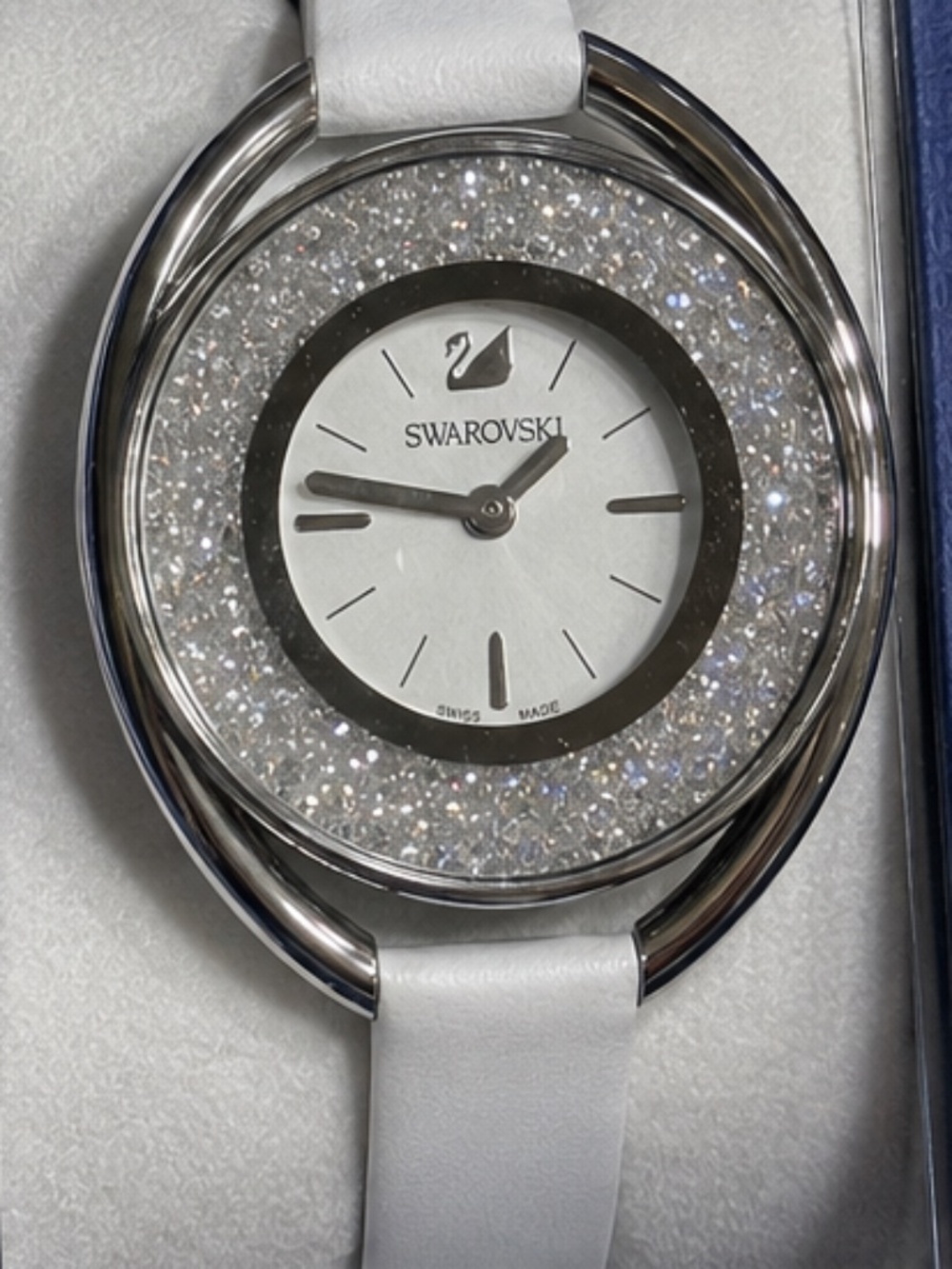 Swarovski Crystalline Oval Watch Silver Tone